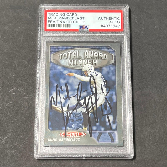 2004 Topps Total Award Winner #AW17 Mike Vanderjagt Signed AUTO PSA Slabbed Colt
