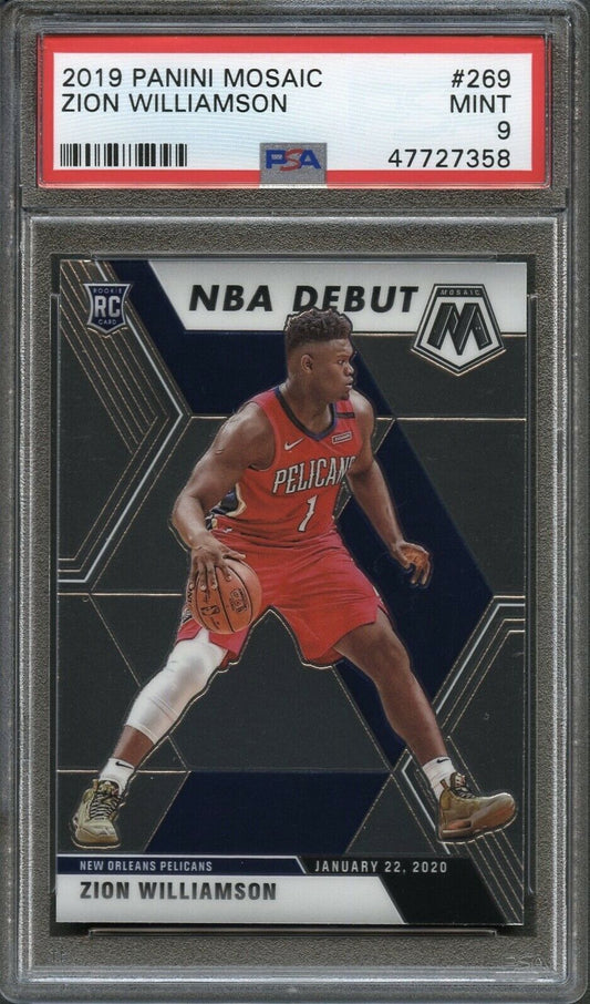 2019 Panini Mosaic #269 Zion Williamson PSA 9 Mint GSM