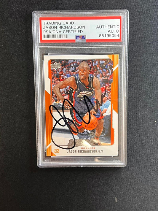 2008-09 Upper Deck Basketball #15 Jason Richardson Signed Card AUTO PSA Slabbed