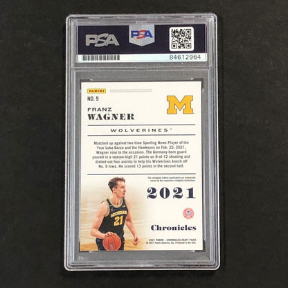 2021 Chronicles Draft Picks #9 Franz Wagner Signed Card AUTO PSA Slabbed RC Mich