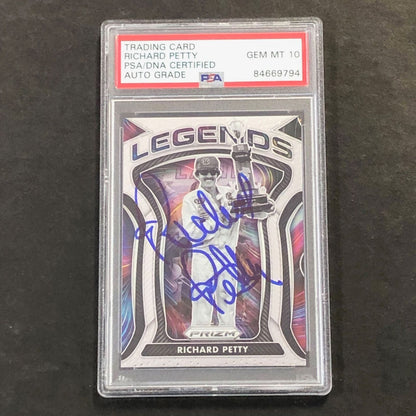 2021 Panini Prizm Racing #82 Richard Petty Signed Card AUTO GRADE 10 PSA Slabbed