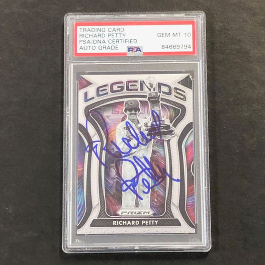 2021 Panini Prizm Racing #82 Richard Petty Signed Card AUTO GRADE 10 PSA Slabbed