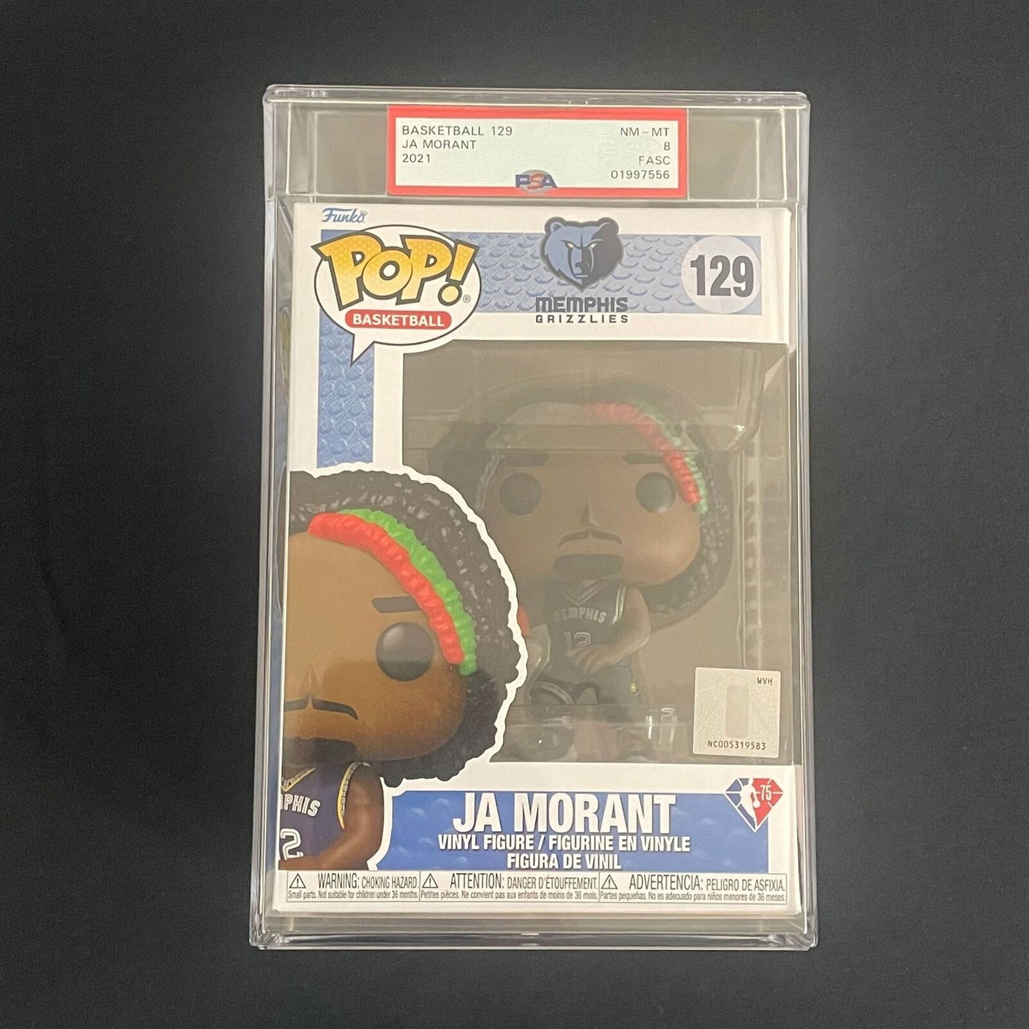 Ja Morant Funko Pop #129 PSA NM-MT 8 FASC Grizzlies