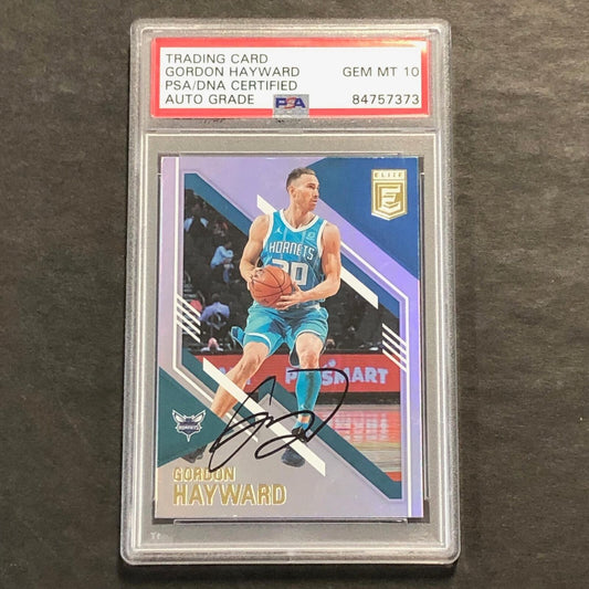2020-21 Panini Donruss Elite #8 Gordon Hayward Signed AUTO 10 PSA Slabbed Hornet