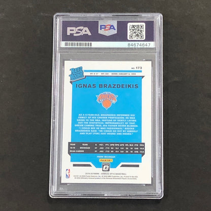 2019-20 Optic Rated Rookie #173 Ignas Brazdeikis Signed AUTO 10 PSA Slabbed RC K