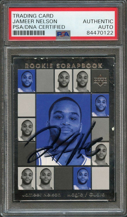 2004-05 Upper Deck Rookie Scrapbook #RS10 JAMEER NELSON Signed Card AUTO PSA Sla