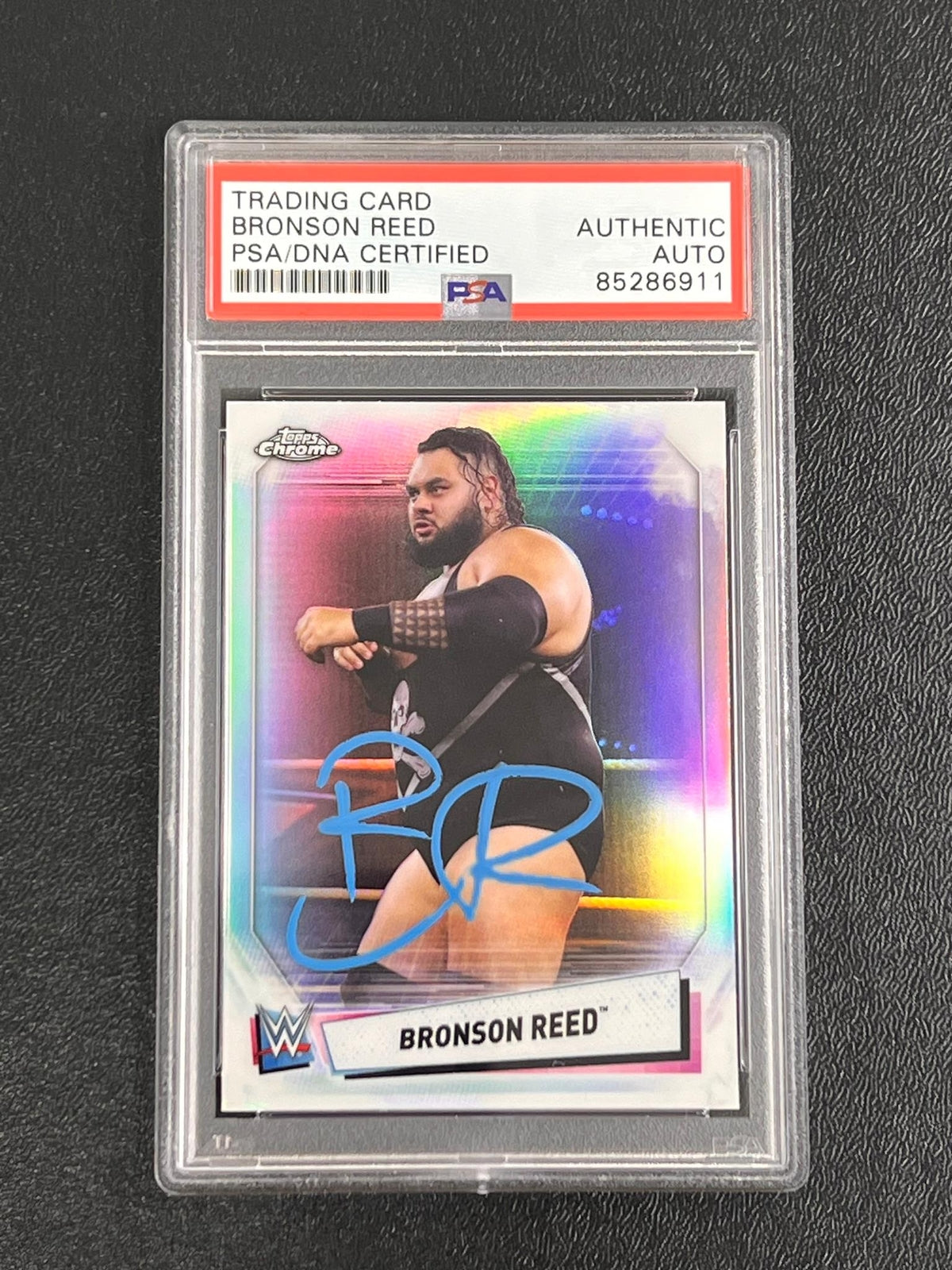 2021 Topps Chrome #76 Bronson Reed Signed Card AUTO PSA/DNA Slabbed WWE
