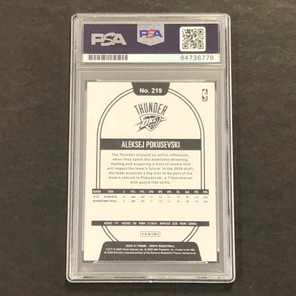 2020-21 Panini NBA Hoops #219 Aleksej Pokusevski Signed Card AUTO PSA Slabbed RC