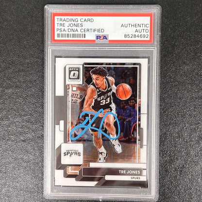 2020-21 Panini Donruss Optic #188 Tre Jones Signed Card AUTO PSA/DNA Slabbed RC