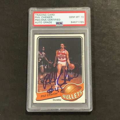 1979 Topps #103 Phil Chenier Signed Card AUTO 10 PSA Slabbed Bullets