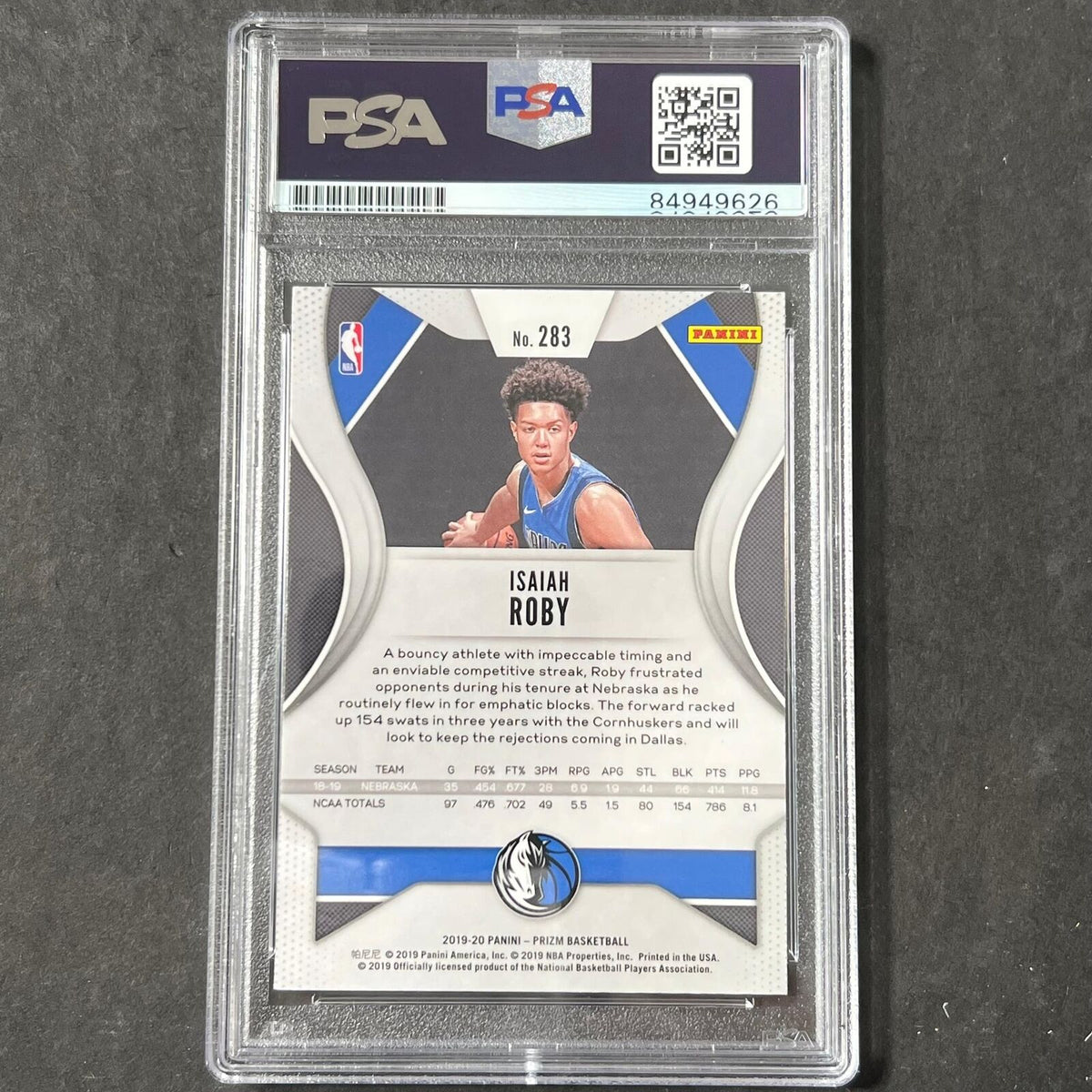 2019-20 Panini Prizm #283 Isaiah Roby Signed Card AUTO 9 PSA Slabbed RC Maverick