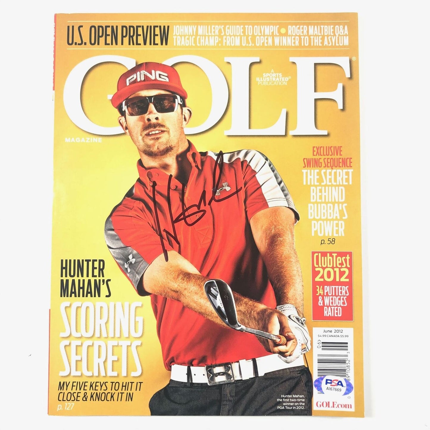 Hunter Mahan signed Golf Magazine PSA/DNA Autographed