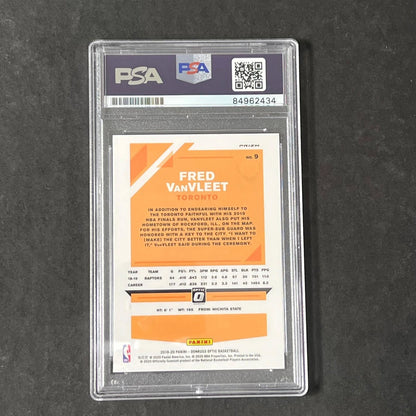 2019-20 Panini Donruss Optic #9 Fred VanVleet Signed Card AUTO PSA Slabbed Rapto