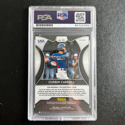 2019 Panini Prizm Draft Picks #53 signed by Corbin Carroll PSA/DNA Arizona Diamo