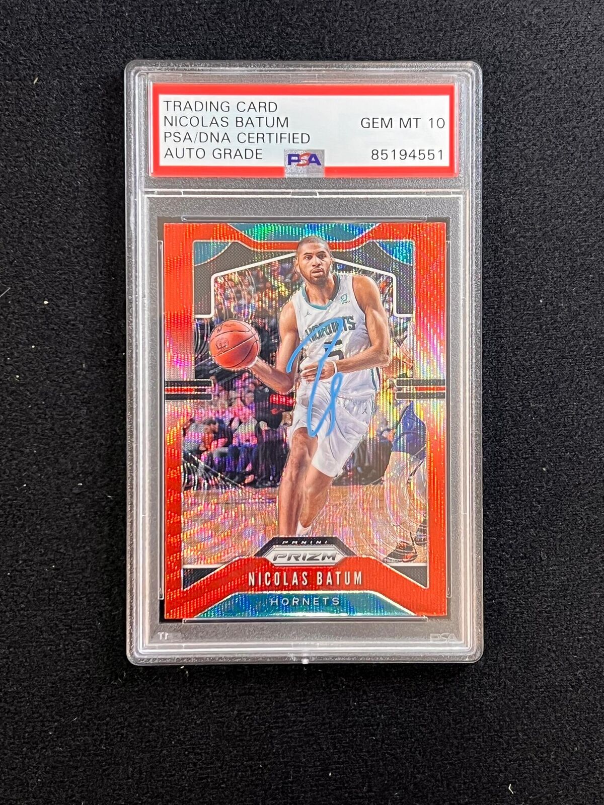 2019-20 Panini Prizm Silver #57 Nicolas Batum Signed Card AUTO 10 PSA Slabbed Ho