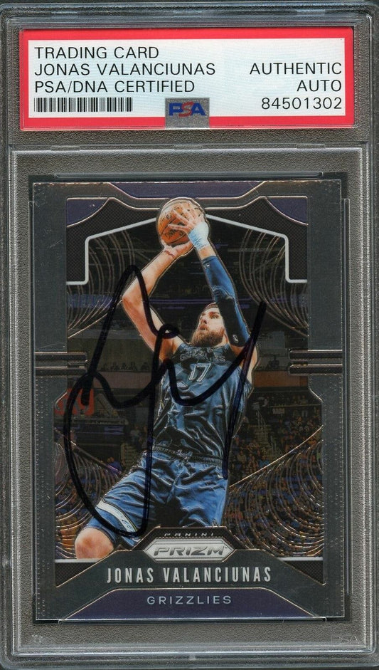 2019-20 Panini Prizm #229 Jonas Valanciunas Signed Card AUTO PSA Slabbed Grizzli