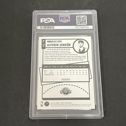 2021-22 Panini NBA Hoops Winter #204 Alperen Sengun signed Card PSA AUTO Slabbed