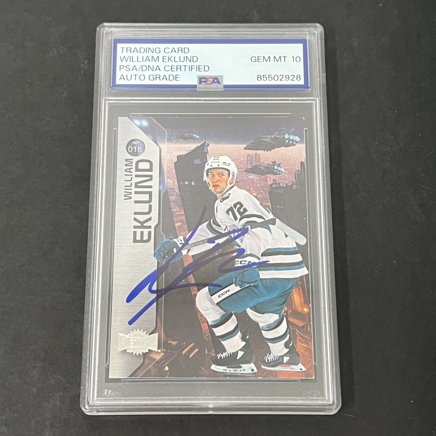 2023-24 Metal Universe Hockey #18 William Eklund signed card PSA Auto 10