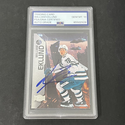 2023-24 Metal Universe Hockey #18 William Eklund signed card PSA Auto 10