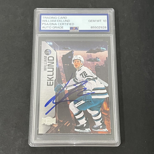 2023-24 Metal Universe Hockey #18 William Eklund signed card PSA Auto 10