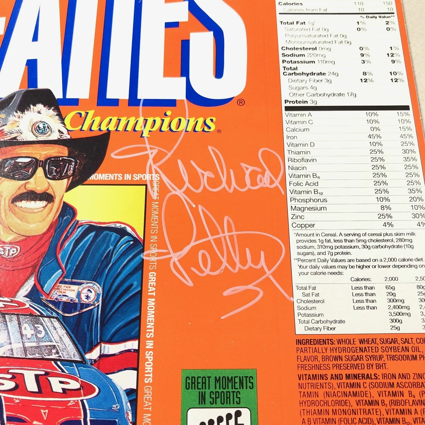 RICHARD PETTY Signed Cereal Box PSA/DNA Autographed Nascar Racing