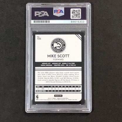 2016-17 Panini Complete #105 Mike Scott Signed Card Auto 10 PSA Slabbed Hawks