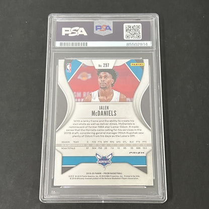 2019-20 Panini Silver Prizm #297 Jalen McDaniels signed card PSA Auto 10
