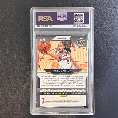 2020-21 Panini Prizm #79 Will Barton Signed Card AUTO PSA Slabbed Nuggets