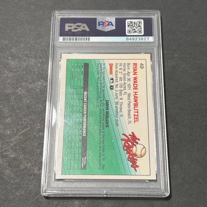 1992 Donruss The Rookies #49 Ryan Hawblitzel Signed Card PSA Slabbed Auto Cubs