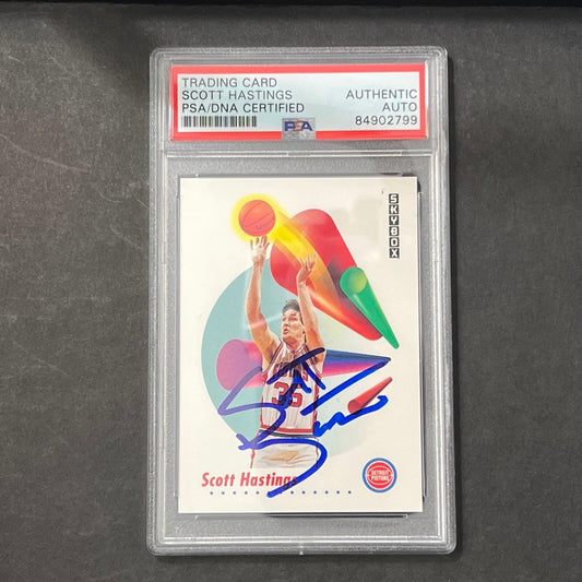 1991 Skybox #83 Scott Hastings Signed Card AUTO PSA Slabbed Pistons