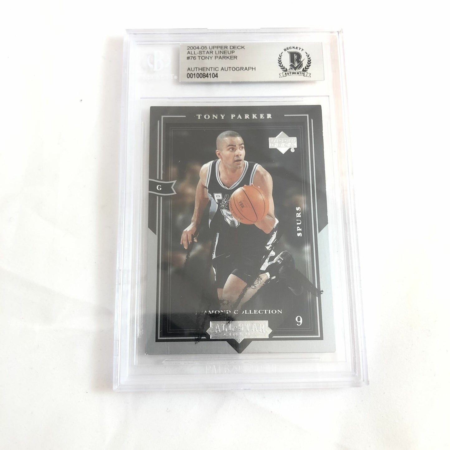 2003-04 Upper Deck All-Star Lineup Tony Parker Signed AUTO #76 BAS BGS Beckett S