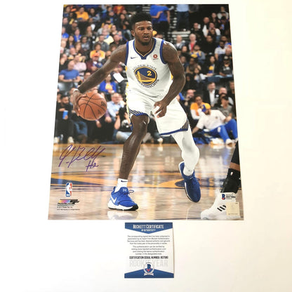 Jordan Bell signed 11x14 photo BAS Beckett Golden State Warriors Autographed