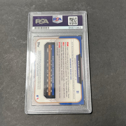 2015 Topps Bowman Chrome #81 Kyle Zimmer Signed Card Auto PSA Slabbed Royals