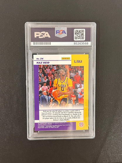 2019 Panini Contenders Draft Picks #24 Naz Reid Signed Card AUTO PSA Slabbed LSU