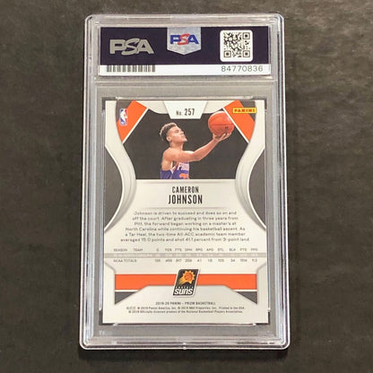 2019-20 Panini Prizm #257 Cameron Johnson Signed Card PSA Slabbed Auto 10 RC Sun