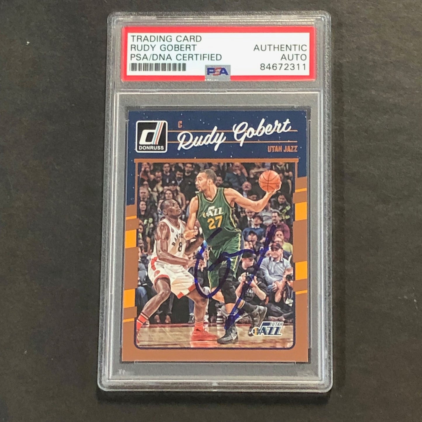 2016 Donruss #50 Rudy Gobert Signed Card AUTO PSA Slabbed Jazz