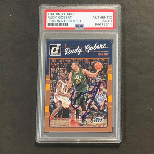 2016 Donruss #50 Rudy Gobert Signed Card AUTO PSA Slabbed Jazz