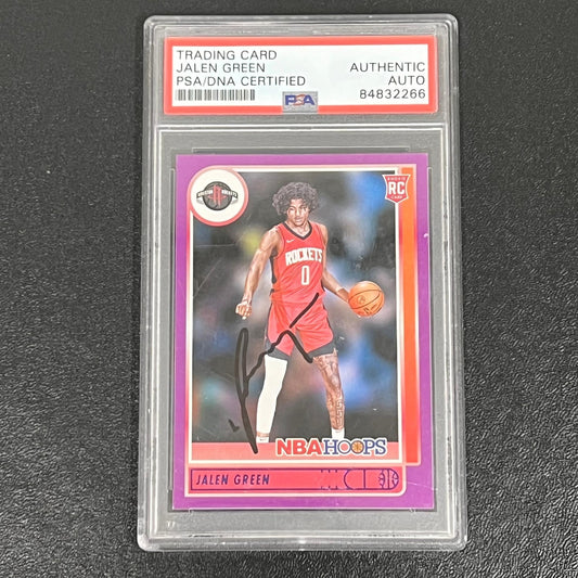 2021-22 Panini Hoops #218 Jalen Green AUTO PSA Slabbed RC Rockets