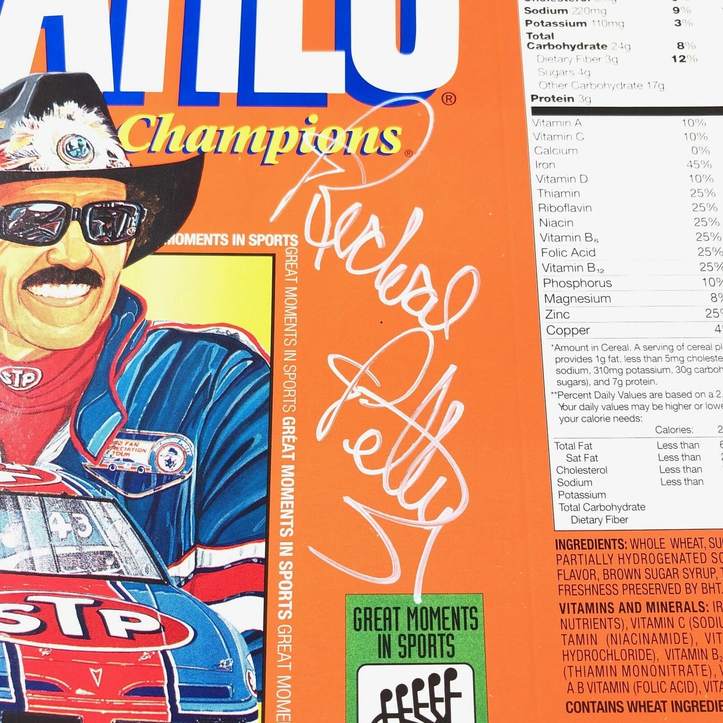 RICHARD PETTY Signed Cereal Box PSA/DNA Autographed Nascar Racing