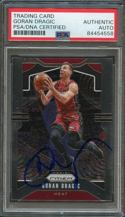 2019-20 Panini Prizm #145 Goran Dragic Signed Card AUTO PSA/DNA Slabbed Heat