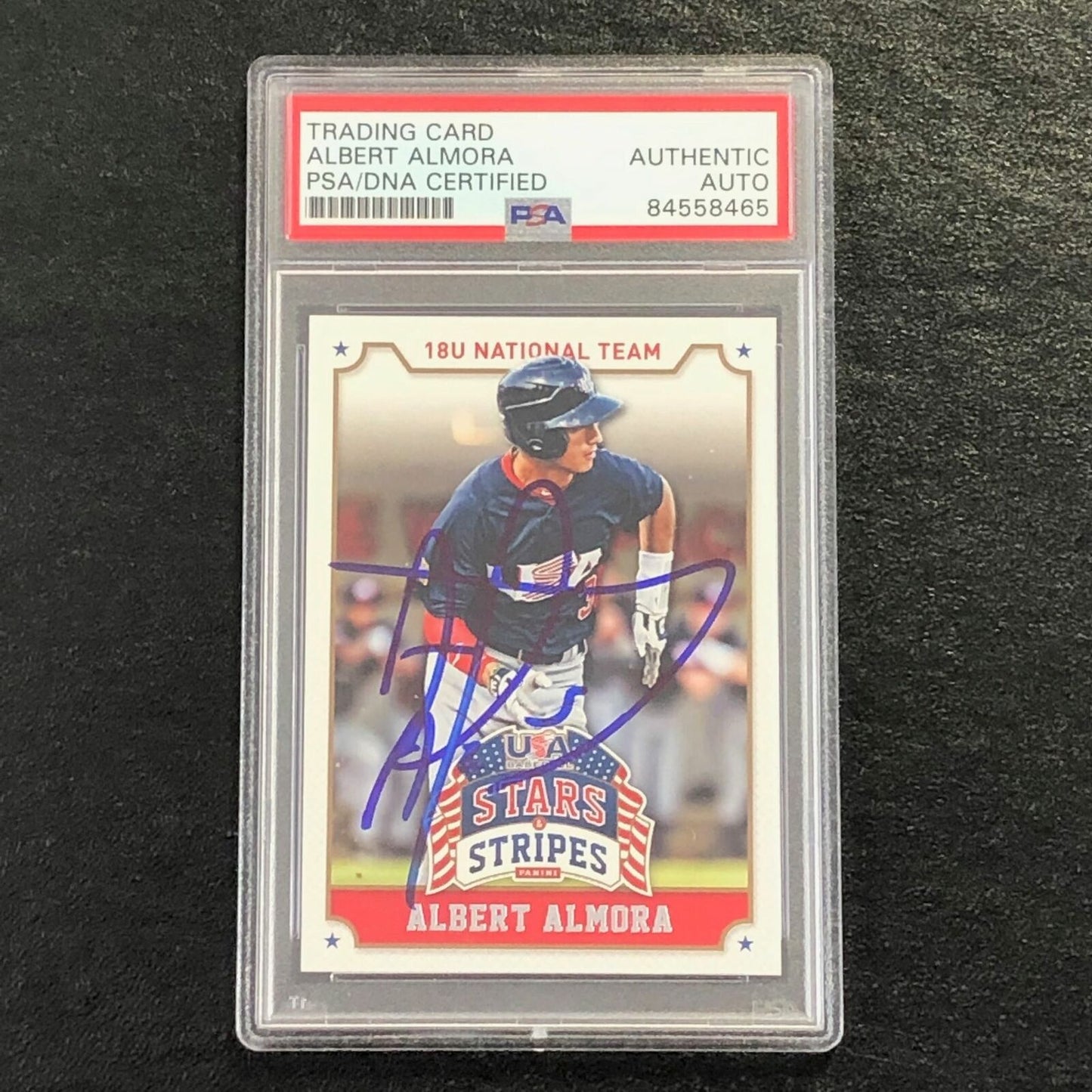 2015 Stars and Stripes #4 Albert Almora Signed Card PSA Slabbed Auto Team USA