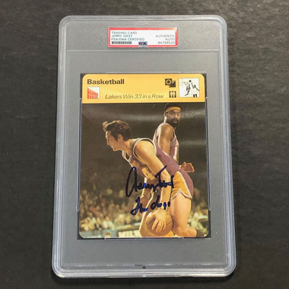 1977 Edito Jerry West signed Trading Card PSA/DNA Encapsulated Lakers Autographe