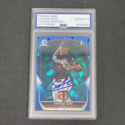 2023 Bowman Chrome Draft #BDC-9 Charlee Soto Sapphire signed card PSA Auto 10