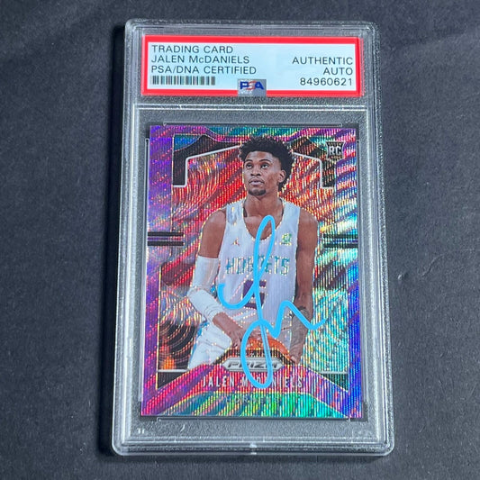 2019-20 Panini Prizm #297 Jalen McDaniels Signed Card AUTO PSA Slabbed Hornets