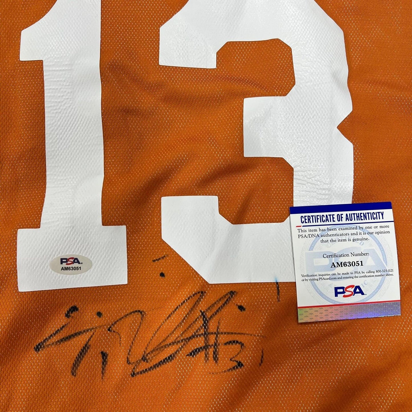 Eric Williams signed jersey PSA/DNA Texas Autographed