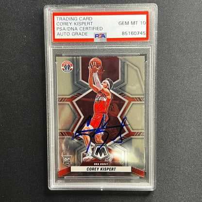 2021 Panini-Mosiac #276 COREY KISPERT Signed Card AUTO 10 PSA Slabbed Wizards