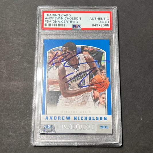 2012-13 Panini Basketball #221 Andrew Nicholson Signed Card AUTO PSA Slabbed Mag