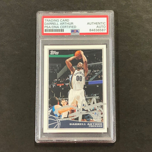 2009 Topps #140 Darrell Arthur Signed Card AUTO PSA Slabbed Grizzlies