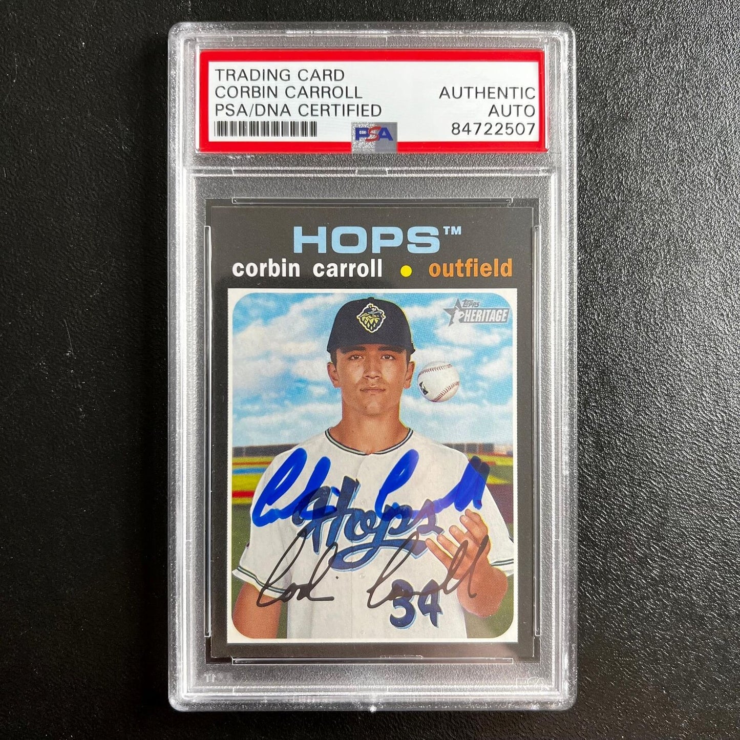 2020 Topps Heritage #54 signed by Corbin Carroll PSA/DNA Arizona Diamondbacks Au
