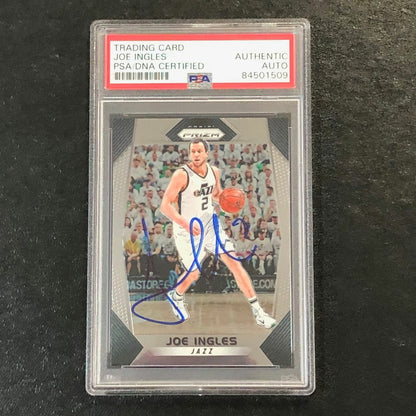 2017-18 Panini Prizm #113 Joe Ingles Signed Card AUTO PSA Slabbed Jazz